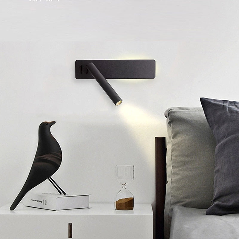 Draaibare LED-leeswandlamp voor het bed