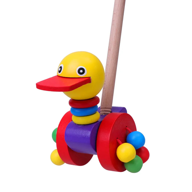 Dino Pusher Speelwagen voor Baby's - Educatief Houten Speelgoed voor Kleintjes