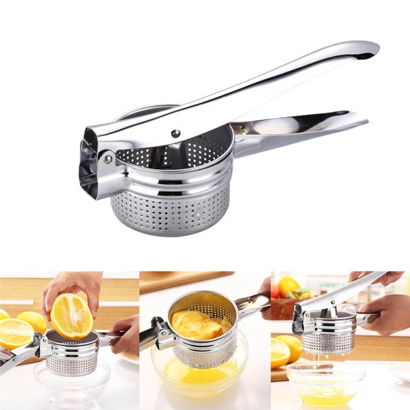 Aardappelstamper Ricer Keukenhulpmiddelen RVS Druk Modder Puree Groente Fruit Pers Maker Knoflookpers