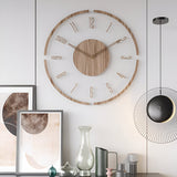 ClearWood Stille Wandklok – Eigentijds Hout‑en‑Acryl Design