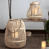 Boho Rattan Lantaarn – Handgemaakte Sfeerverlichting voor Buiten en Binnen
