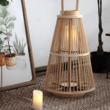 Boho Rattan Lantaarn – Handgemaakte Sfeerverlichting voor Buiten en Binnen