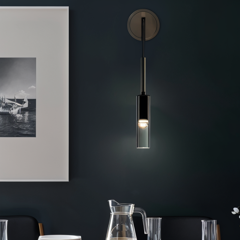 Minimale Wandlamp met Rookglas – Orvane