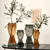 Artistic Head Glass Vase – Unieke Decoratieve Vaas voor Moderne Interieurs