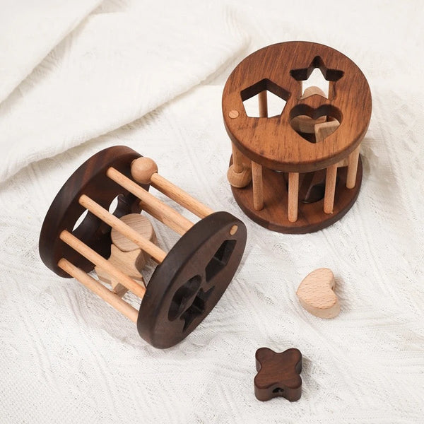 Houten puzzel met basisvormen voor kinderen – Leer spel om de motoriek te bevorderen