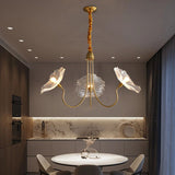 Bladvormige Frosted Glass Kroonluchter – Elegante Vintage-Inspiratie Plafondlamp