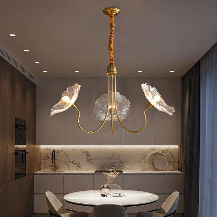 Bladvormige Frosted Glass Kroonluchter – Elegante Vintage-Inspiratie Plafondlamp