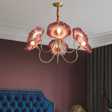 Bladvormige Frosted Glass Kroonluchter – Elegante Vintage-Inspiratie Plafondlamp