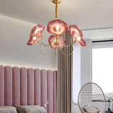 Bladvormige Frosted Glass Kroonluchter – Elegante Vintage-Inspiratie Plafondlamp