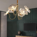 Bladvormige Frosted Glass Kroonluchter – Elegante Vintage-Inspiratie Plafondlamp