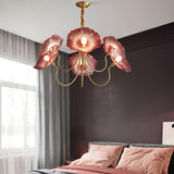 Bladvormige Frosted Glass Kroonluchter – Elegante Vintage-Inspiratie Plafondlamp