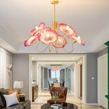Bladvormige Frosted Glass Kroonluchter – Elegante Vintage-Inspiratie Plafondlamp