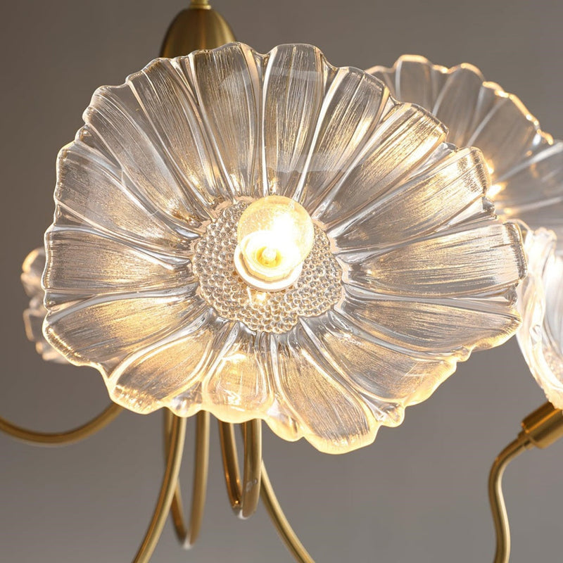 Bladvormige Frosted Glass Kroonluchter – Elegante Vintage-Inspiratie Plafondlamp