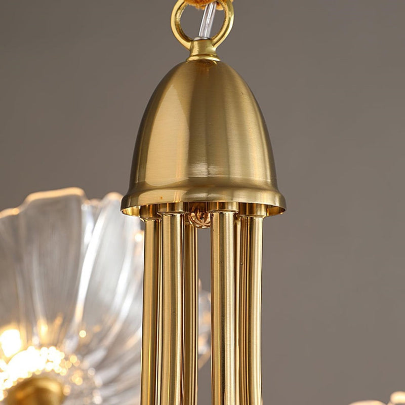 Bladvormige Frosted Glass Kroonluchter – Elegante Vintage-Inspiratie Plafondlamp