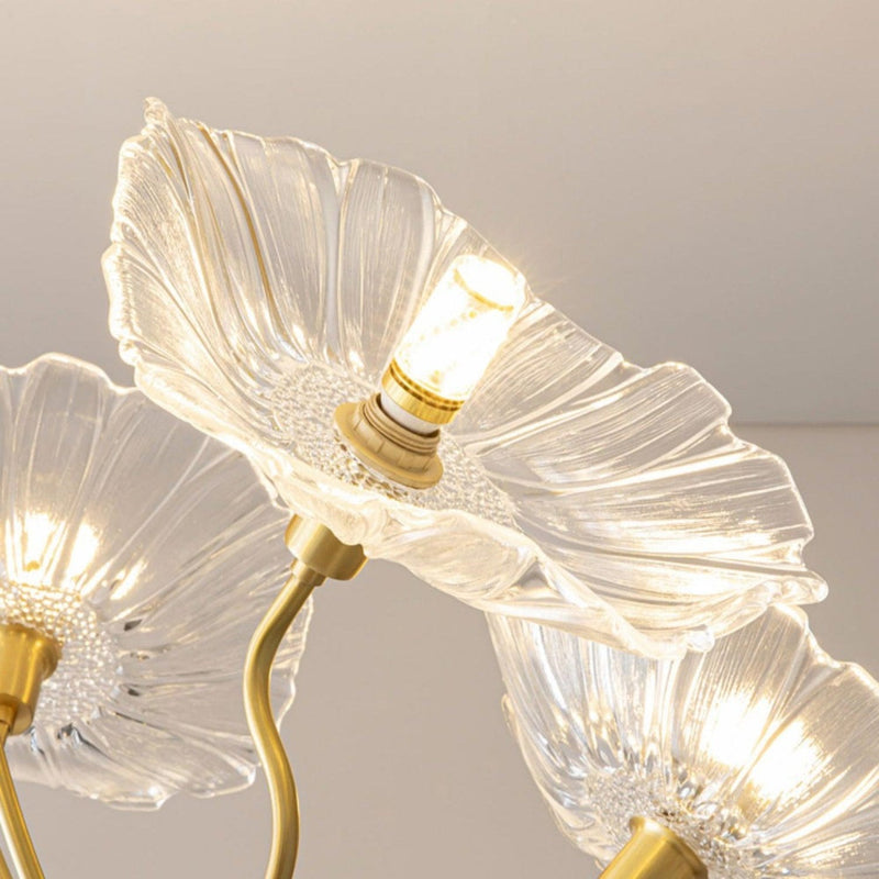Bladvormige Frosted Glass Kroonluchter – Elegante Vintage-Inspiratie Plafondlamp