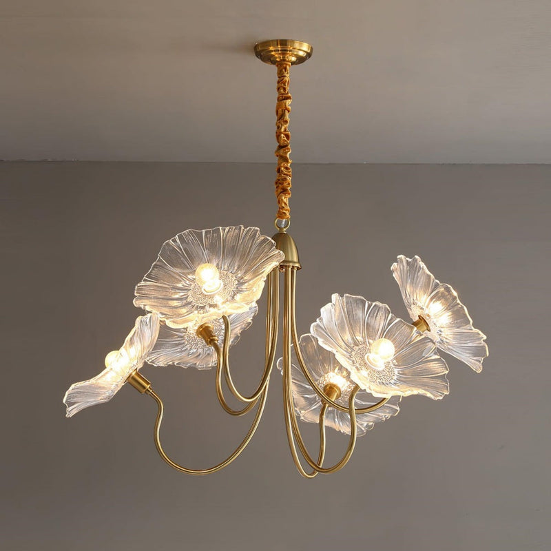 Bladvormige Frosted Glass Kroonluchter – Elegante Vintage-Inspiratie Plafondlamp