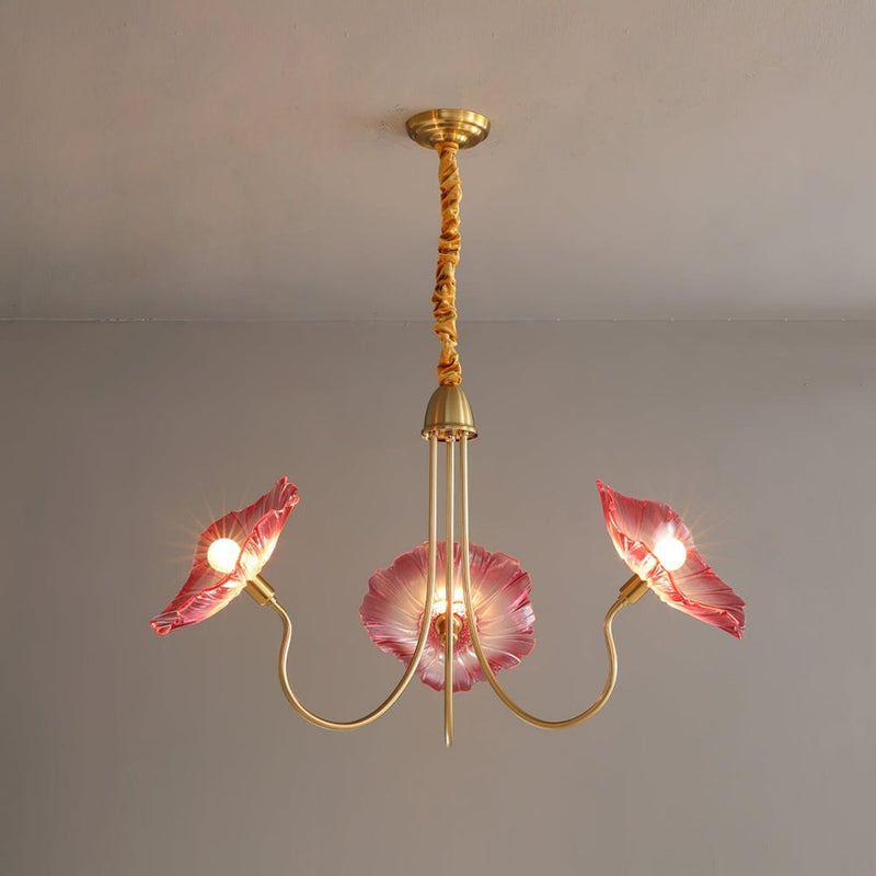 Bladvormige Frosted Glass Kroonluchter – Elegante Vintage-Inspiratie Plafondlamp