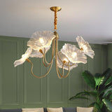 Bladvormige Frosted Glass Kroonluchter – Elegante Vintage-Inspiratie Plafondlamp