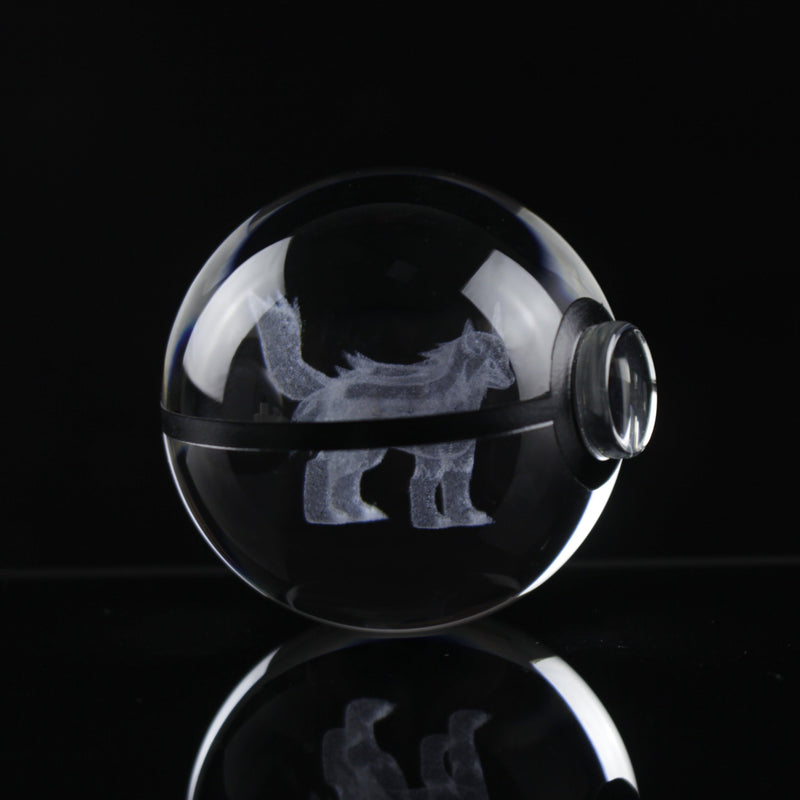 Kristallen Pokébal met LED-standaard – Interactief verzamel speelgoed