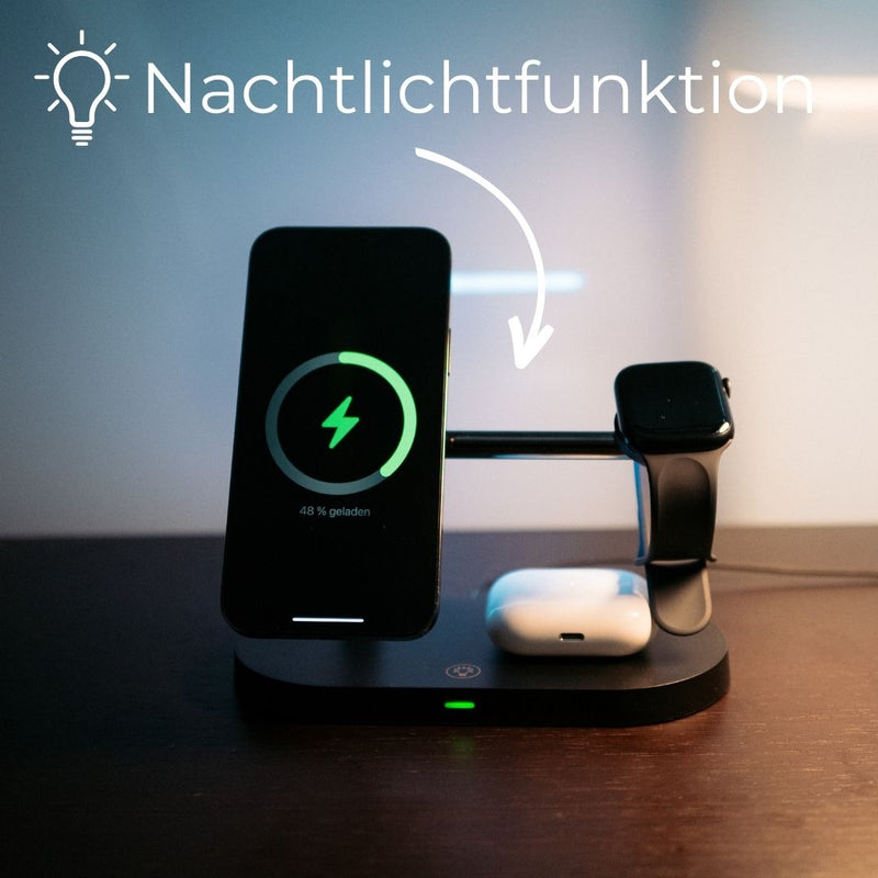 3-in-1 Draadloze Oplader - Efficiënt Opladen voor al je Apparaten