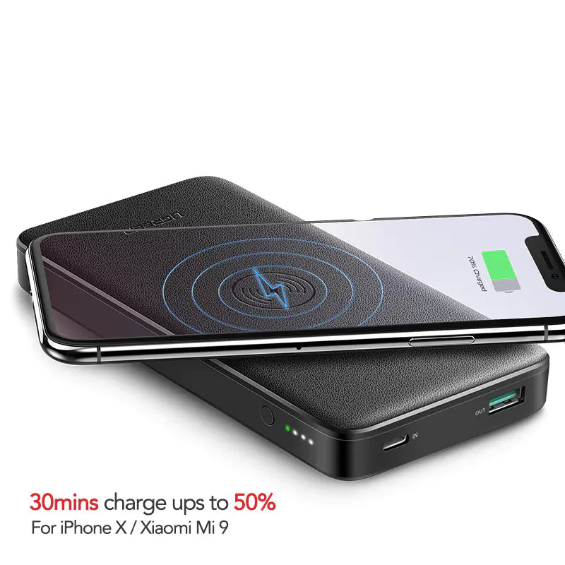 Draadloze Snellader Powerbank – 10.000mAh Dubbele Uitgang