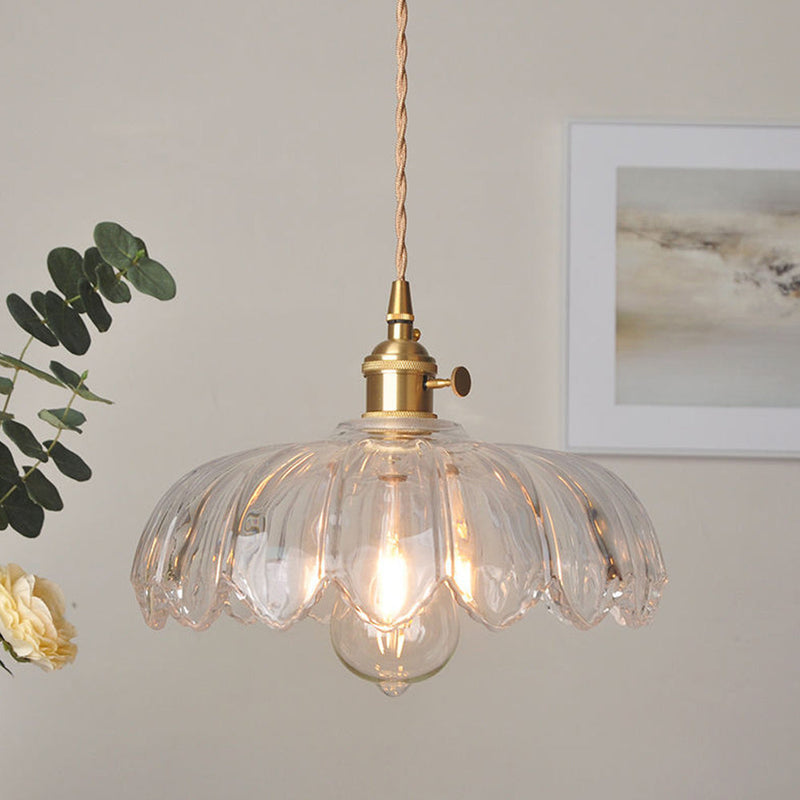 Bubble Glass Hanglamp – Elegante Transparante Glas & Koper Hanglamp
