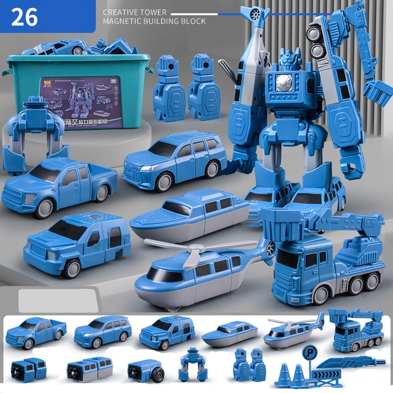 Bouwvoertuig Robot Set – 6-in-1 Speelset voor Creatief Spelen en Avontuur