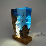 AquaGlow Tafellamp – Handgemaakt Epoxyhars Design – USB Oplaadbaar – LED Sfeerverlichting – Voor Woonkamer of Nachtkastje