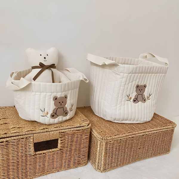 Gequiltete Stoffopbergtas voor de kinderkamer – 1+1 Gratis