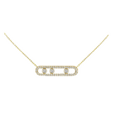Aurora Ketting – Exquisite Verstelbare Ketting met Bewegelijke Diamanten in Geelgoud, Zilver of Roségoud