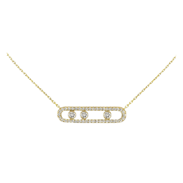 Aurora Ketting – Exquisite Verstelbare Ketting met Bewegelijke Diamanten in Geelgoud, Zilver of Roségoud