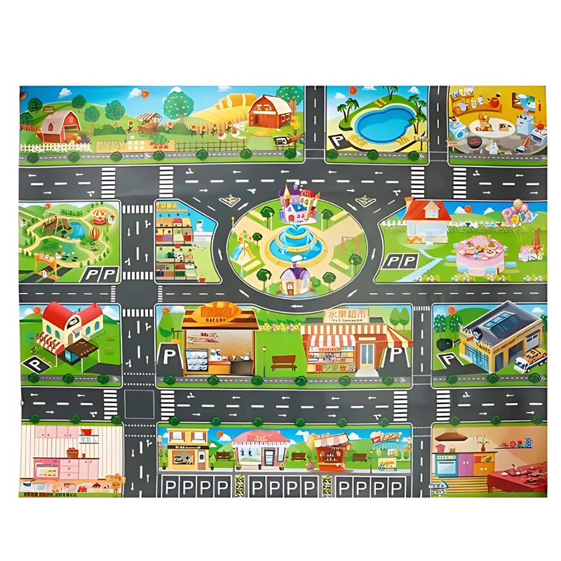 PlayCity - Speelmat - Auto's en Verkeersborden