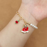 SHINELET – Feestelijke Charm-Armband met Glanzende Parels voor Kerstmis