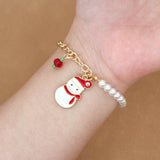 SHINELET – Feestelijke Charm-Armband met Glanzende Parels voor Kerstmis