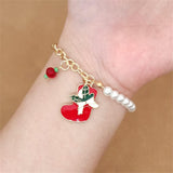 SHINELET – Feestelijke Charm-Armband met Glanzende Parels voor Kerstmis