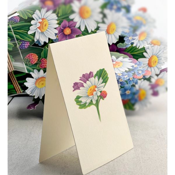 Decoratief 3D-bloemenboeket met Kaart