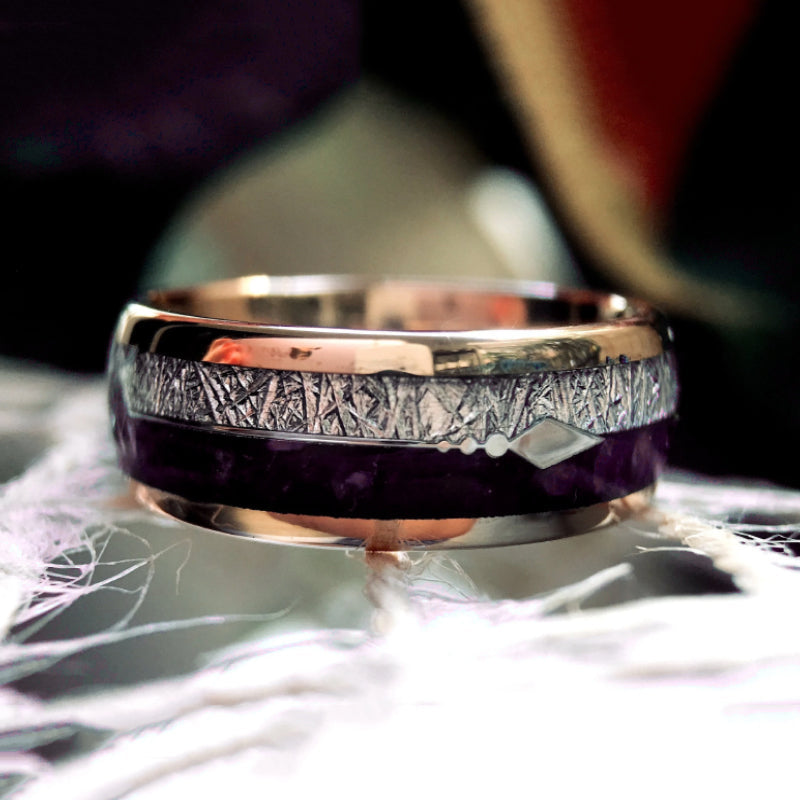 Gepersonaliseerde paarse Ring van Wolfraamstaal