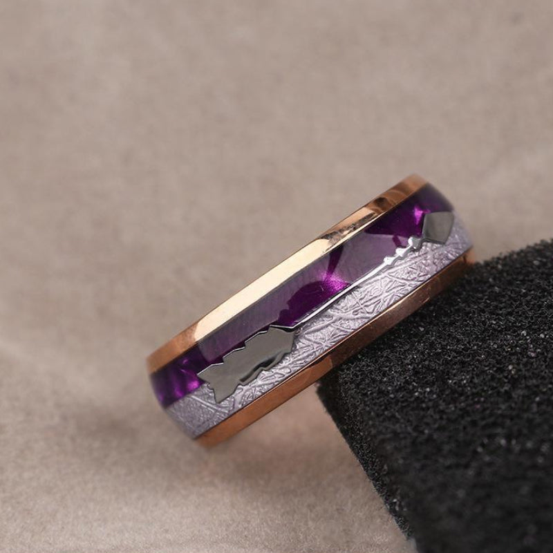 Gepersonaliseerde paarse Ring van Wolfraamstaal