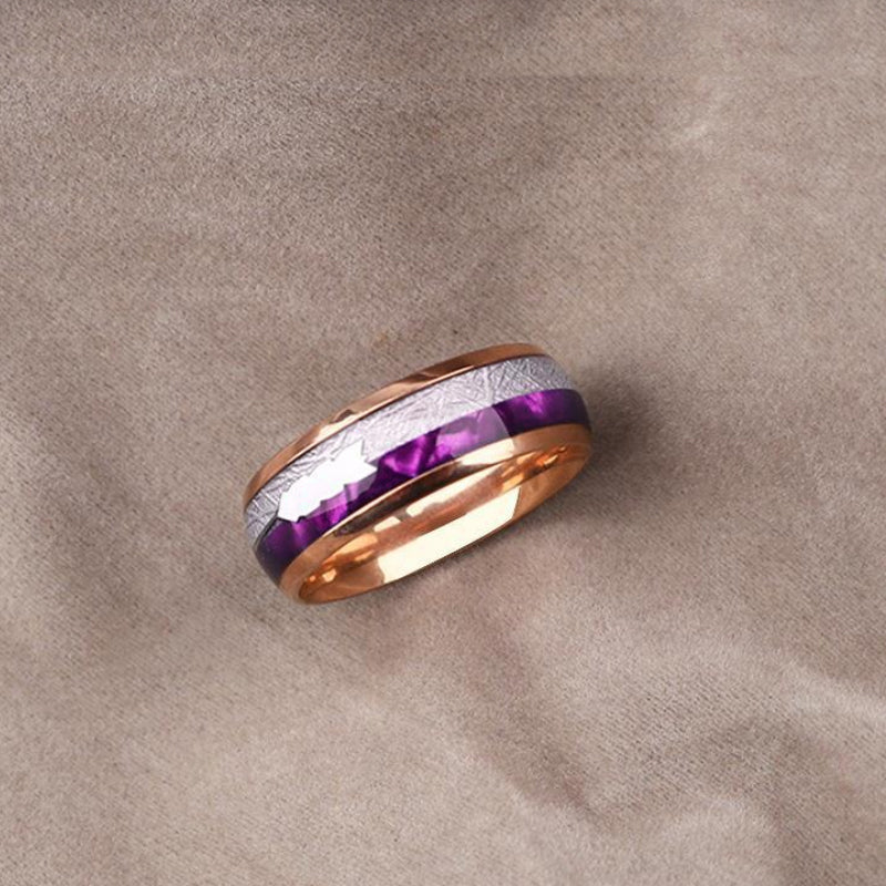 Gepersonaliseerde paarse Ring van Wolfraamstaal