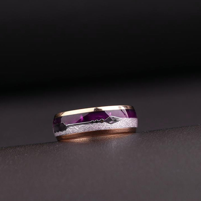 Gepersonaliseerde paarse Ring van Wolfraamstaal