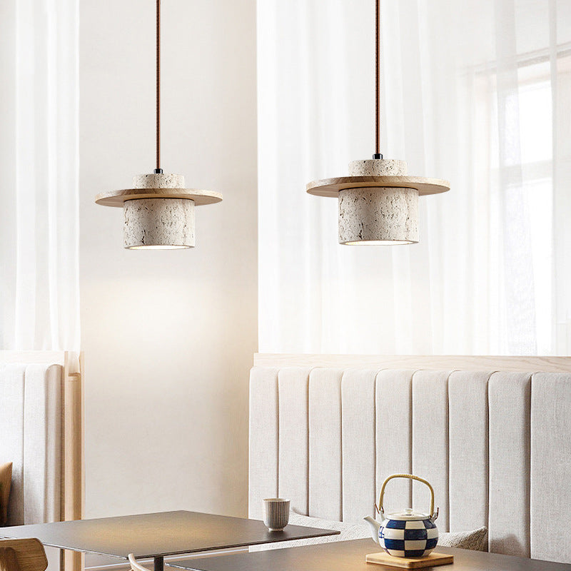 Travertin Hanglamp – Natuurlijke Steen Elegantie met Moderne Charme