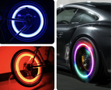 Set van 4 verlichte ventieldoppen met logo – LuxaGlow