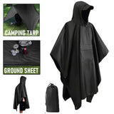 3-in-1 Outdoor Militair Regenmantel - Met Capuchon waterdichte Regenponcho met Mouwen, Motorregenbescherming, ideaal voor Kamperen, Wandelen en Reizen