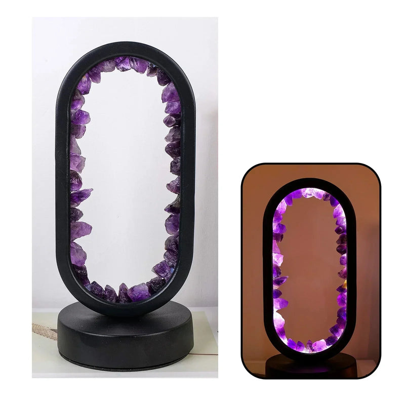 Elegante Amethist Crystal Lamp – Ambient LED Verlichting voor Ontspanning