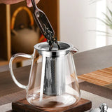 450ml-950ml Hittebestendige Glazen Theepot – RVS Theefilter, Bloemenketel voor Kung Fu Thee Accessoires, Puer- en Oolong-thee