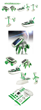 6-in-1 Zonne-energie Robot Kit – Bouw en Leer met Zeilboot, Windmolen, Auto en Meer