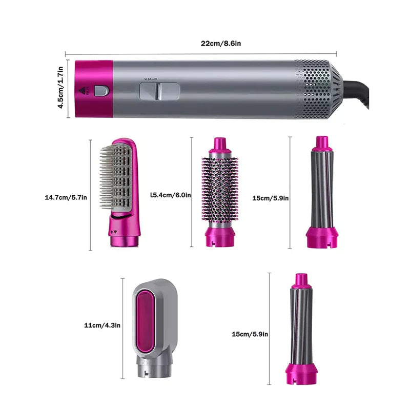 5-in-1 Warmlucht Föhnborstel – Aurevia