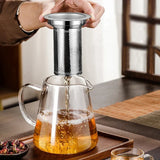 450ml-950ml Hittebestendige Glazen Theepot – RVS Theefilter, Bloemenketel voor Kung Fu Thee Accessoires, Puer- en Oolong-thee