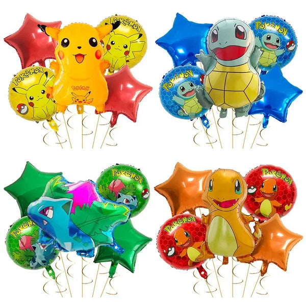 Pikachu en Charmander Aluminium Ballonnen – Feestdecoratie voor Pokémon Fans