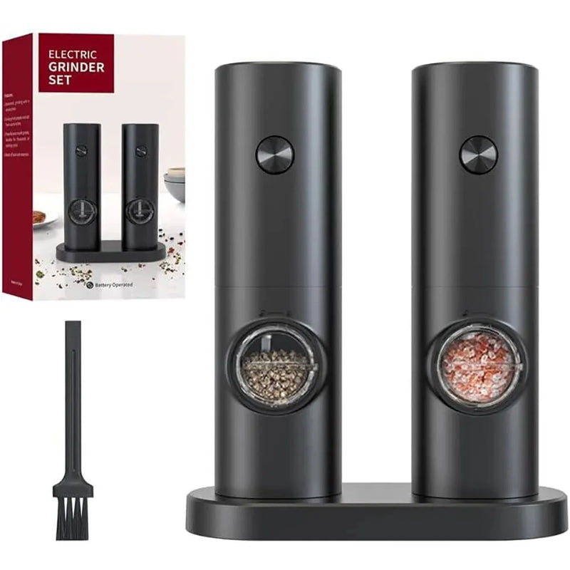 2 Stuks Elektrische Zout- en Pepermolen met Instelbare Maalgrootte, Navulbare Molen, Batterij-aangedreven Keukenautomaat Speelgoed